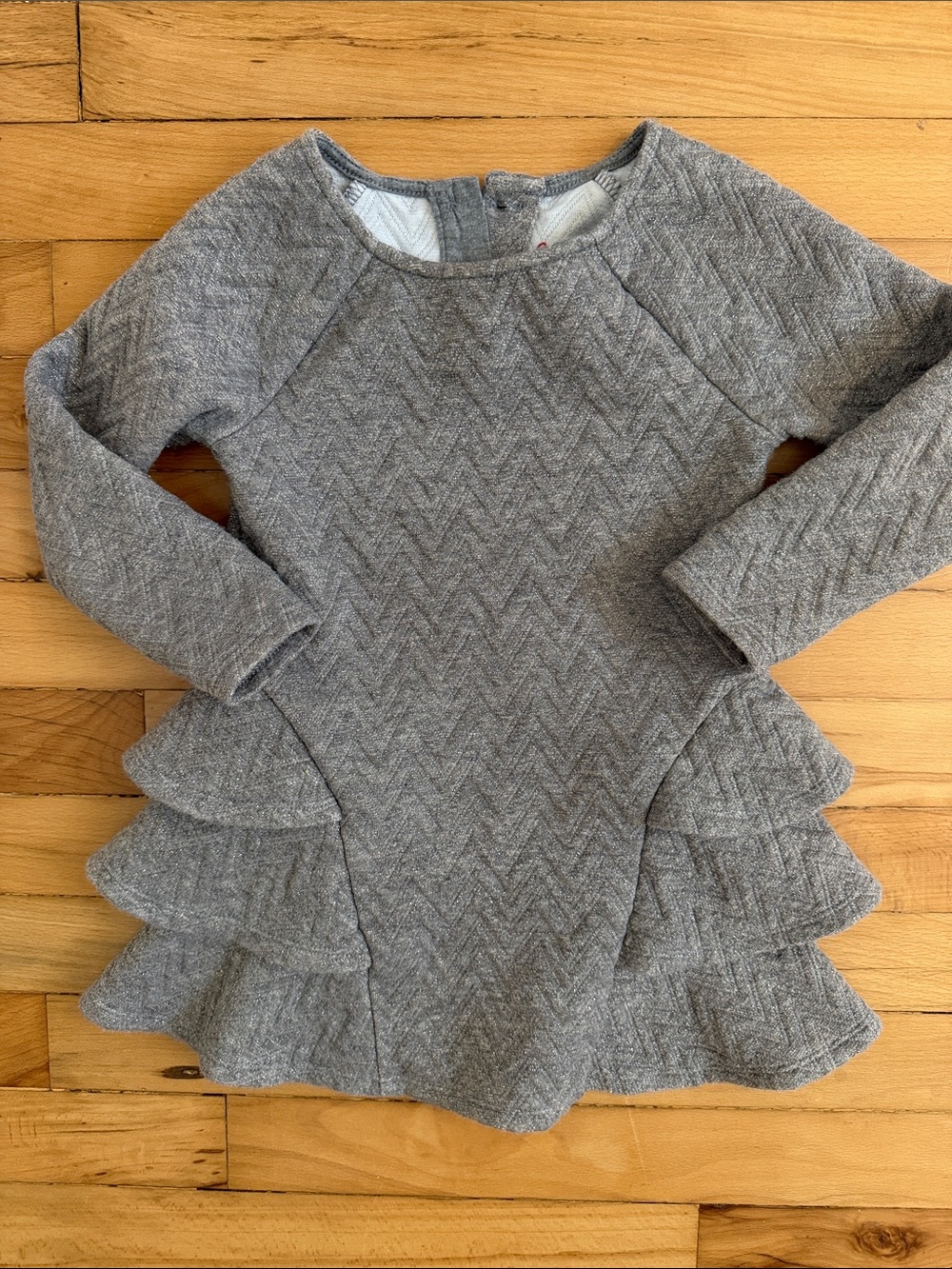 Cat & Jack Gray Quilted Ruffle Dress